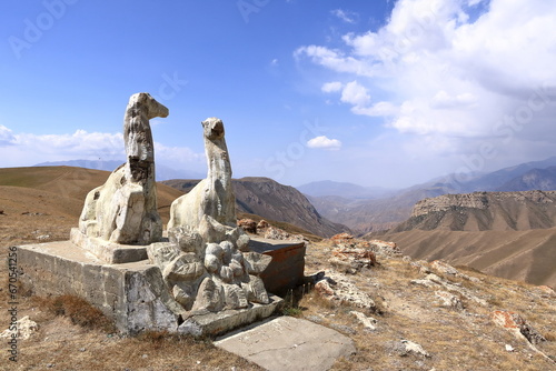 view from the Kara Koo Ashuu pass in Kyrgyzstan near Kazarman photo