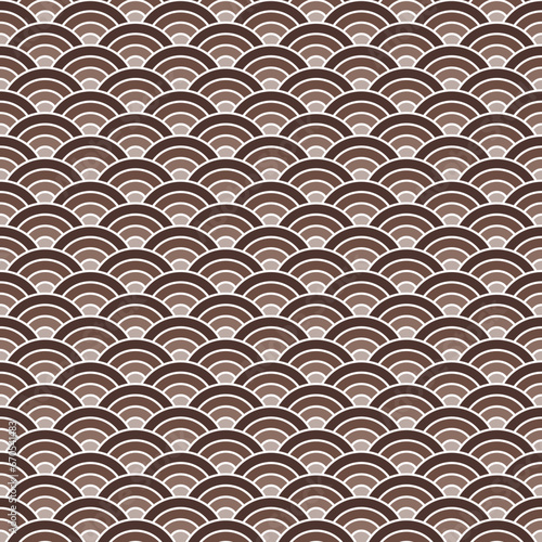 Brown shade of Japanese wave pattern background. Japanese seamless pattern vector. Waves background illustration. for clothing, wrapping paper, backdrop, background, gift card.
