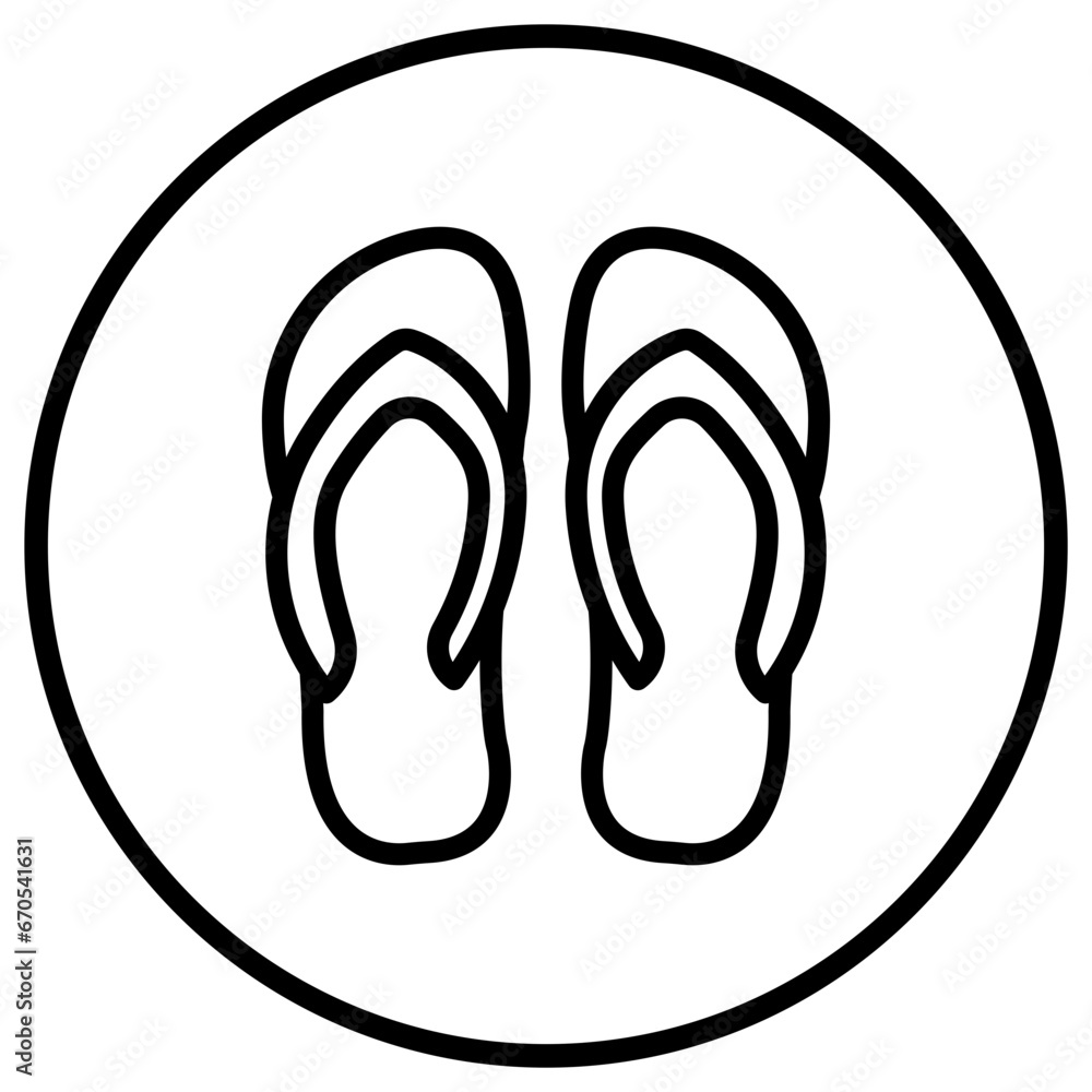 Flip flop Vector Icon Design Illustration Flip flop Vector Icon Design Illustration