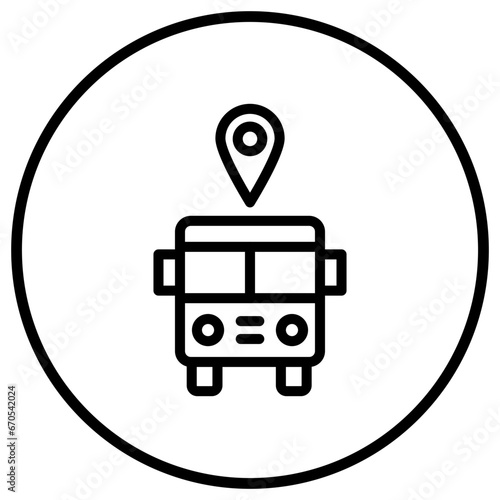 Bus station Vector Icon Design Illustration