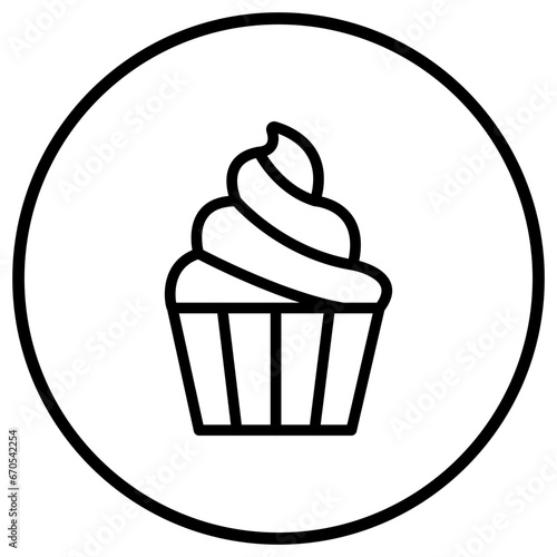 Cup Cake Vector Icon Design Illustration