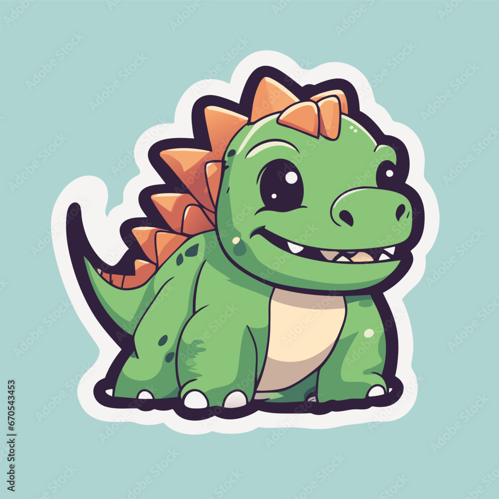 Obraz premium Cute dino. Child dinosaur cartoon character. Kids illustration