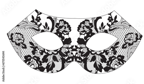 lace masquerade mask, vector illustration