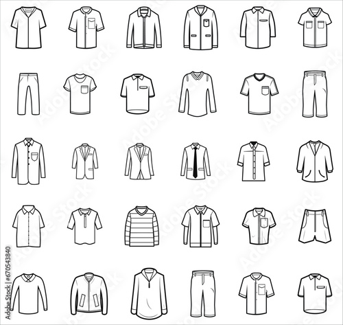 Men Clothing icon Collection set  Fashion clothes set 