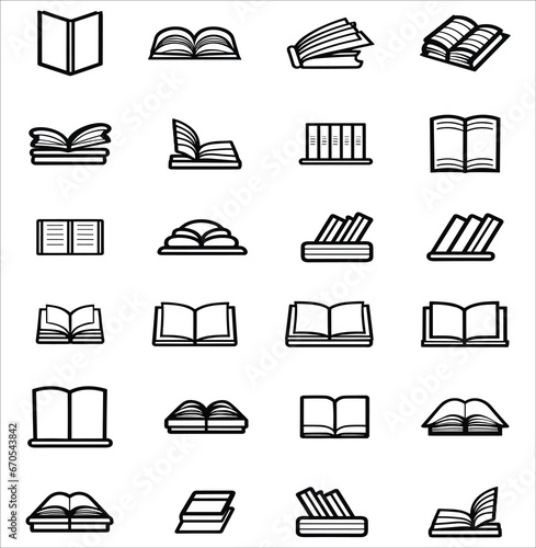 Book icons collection, Book icon set, Vector illustration