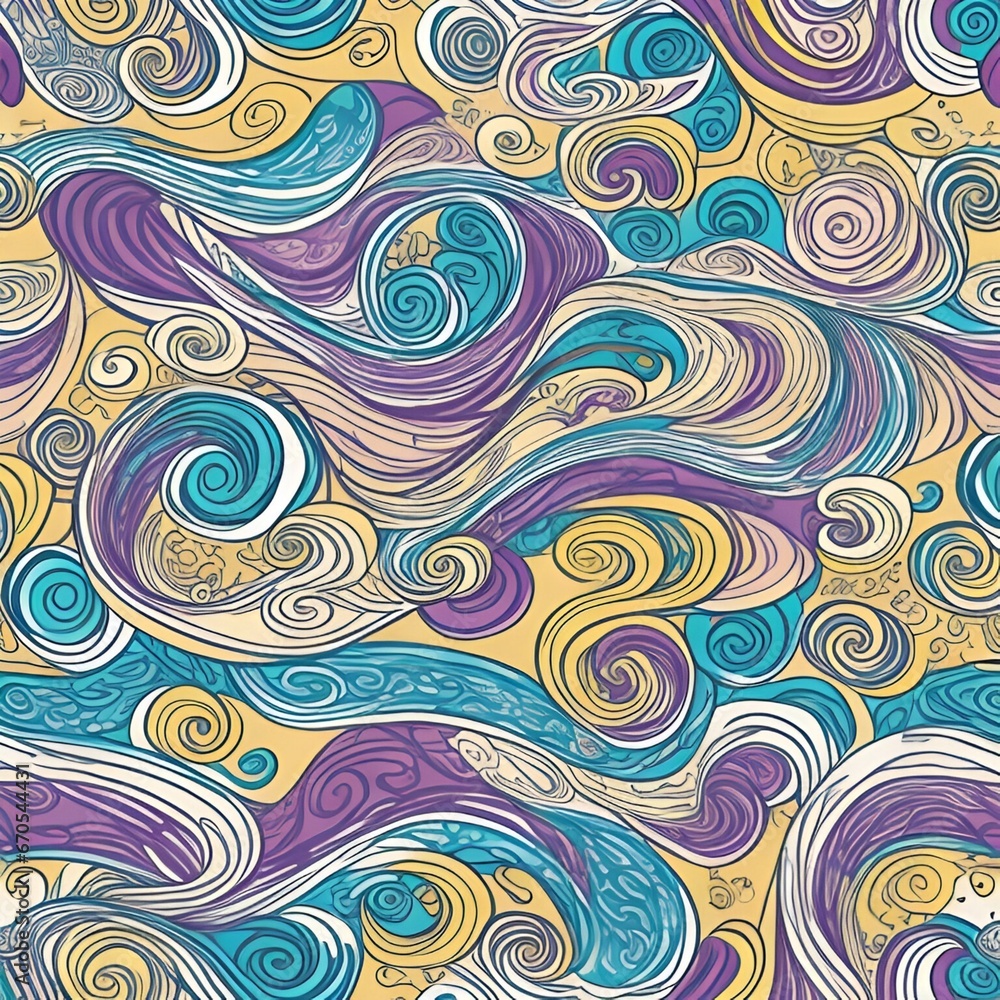 waves,wave,doodling,pink,black,red,green,yellow,purple,blue,brown,orange