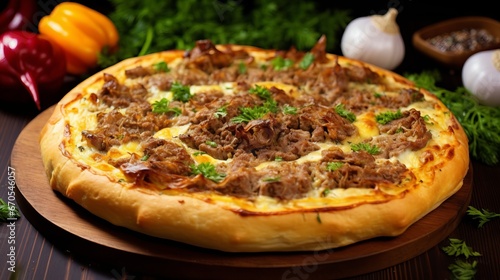 Savory Doner Meat Garlic Bread Circle.