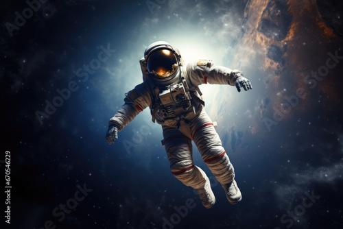 Astronaut Drifting in the Space