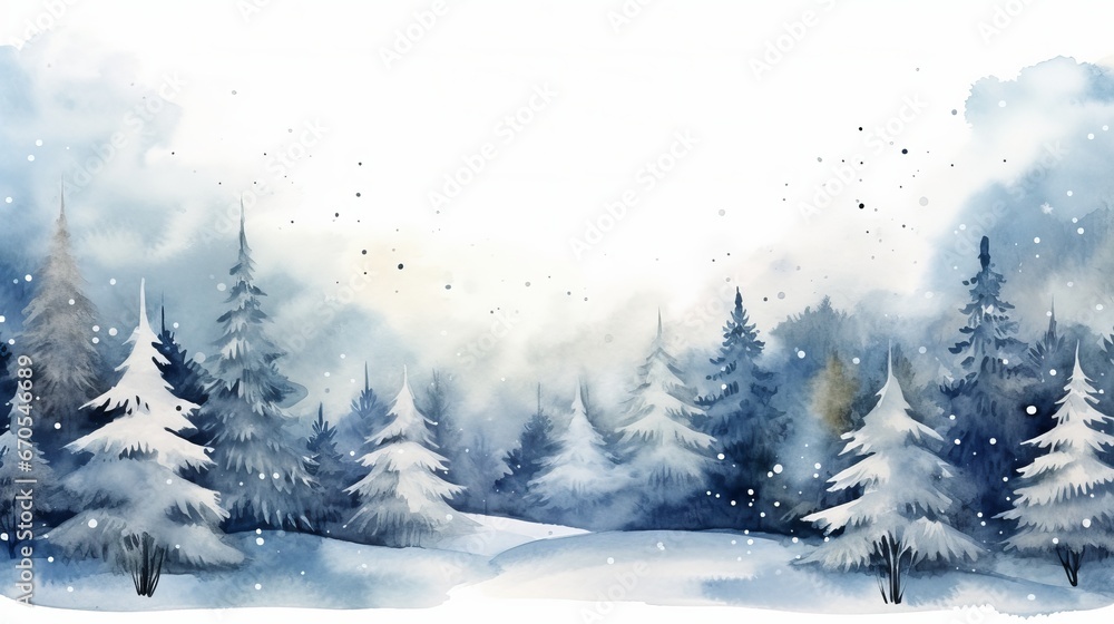 Vector background of winter. A watercolor drawing that was hand-painted for the holidays and happy new year.
