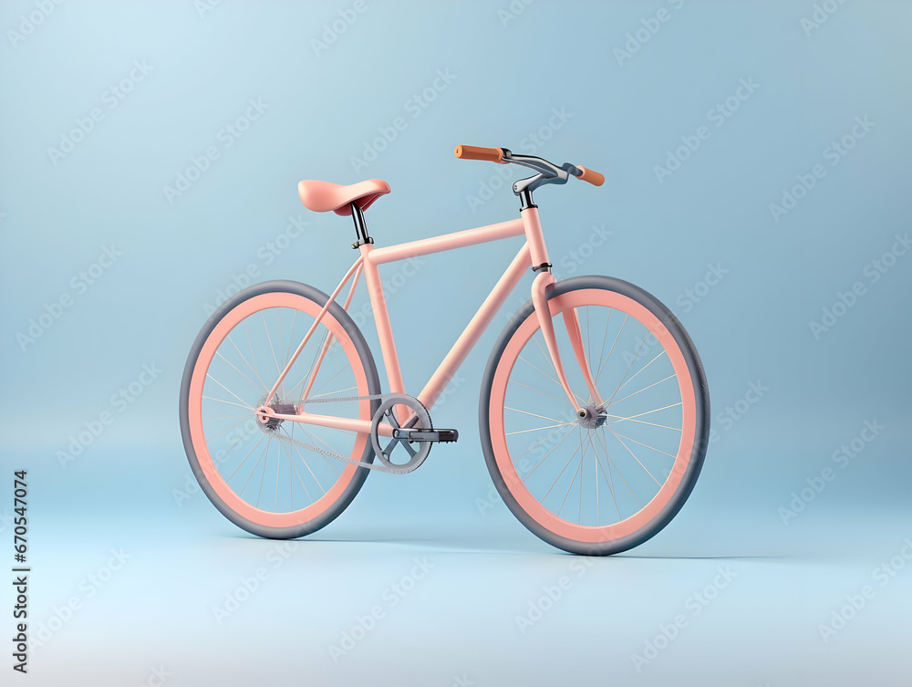 Obraz premium A realistic 3D bicycle isolated on white background, Ai generated eco friendly bicycle, Isolated bicycle on a lighter background