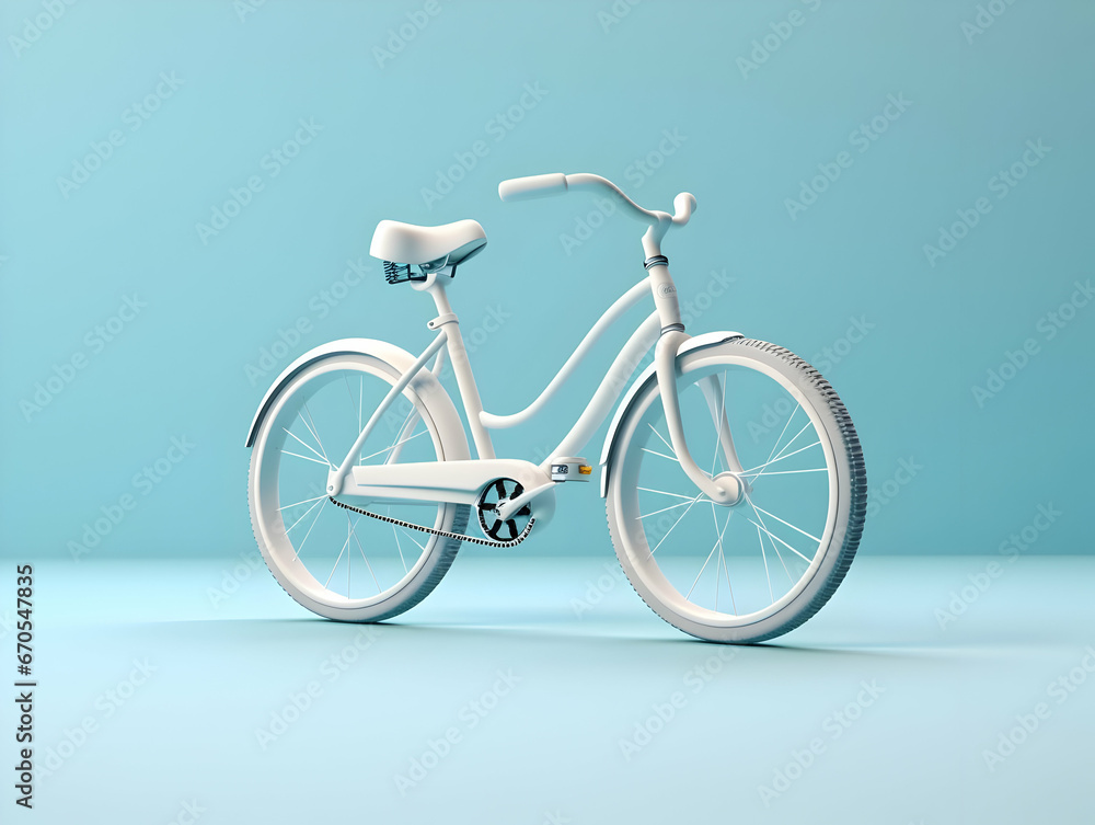 Fototapeta premium A realistic 3D bicycle isolated on white background, Ai generated eco friendly bicycle, Isolated bicycle on a lighter background