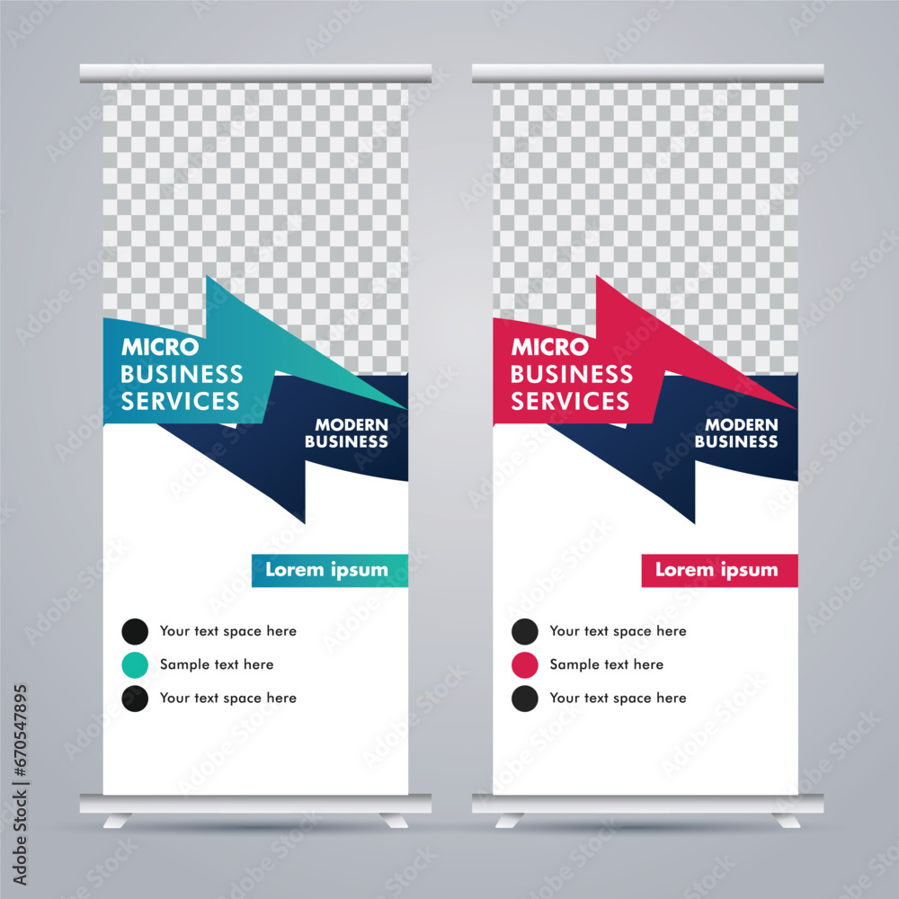 Modern business stand banner with creative shapes
Modern business stand banner with creative shapes