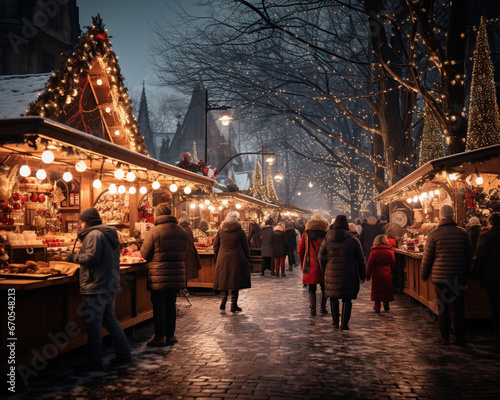 Street Christmas market in the old town