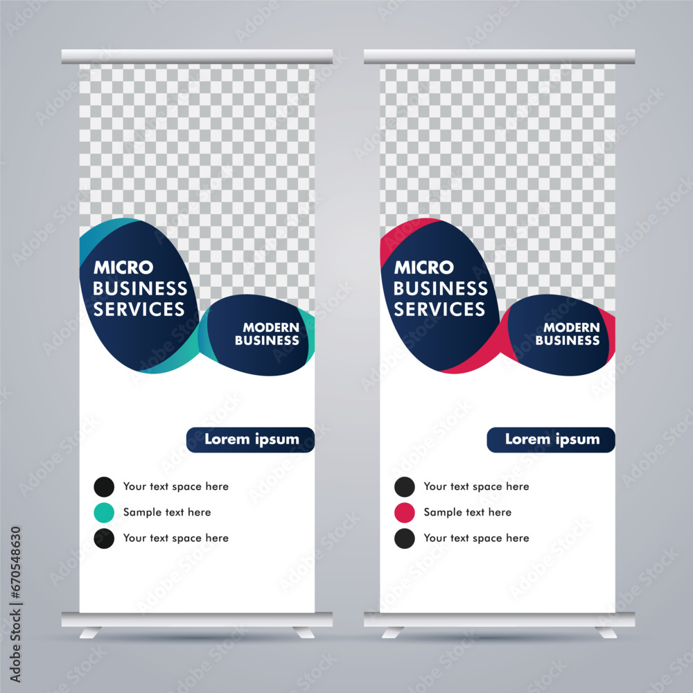 
Modern business stand banner with creative  shapes