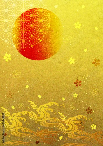 金箔和柄模様背景