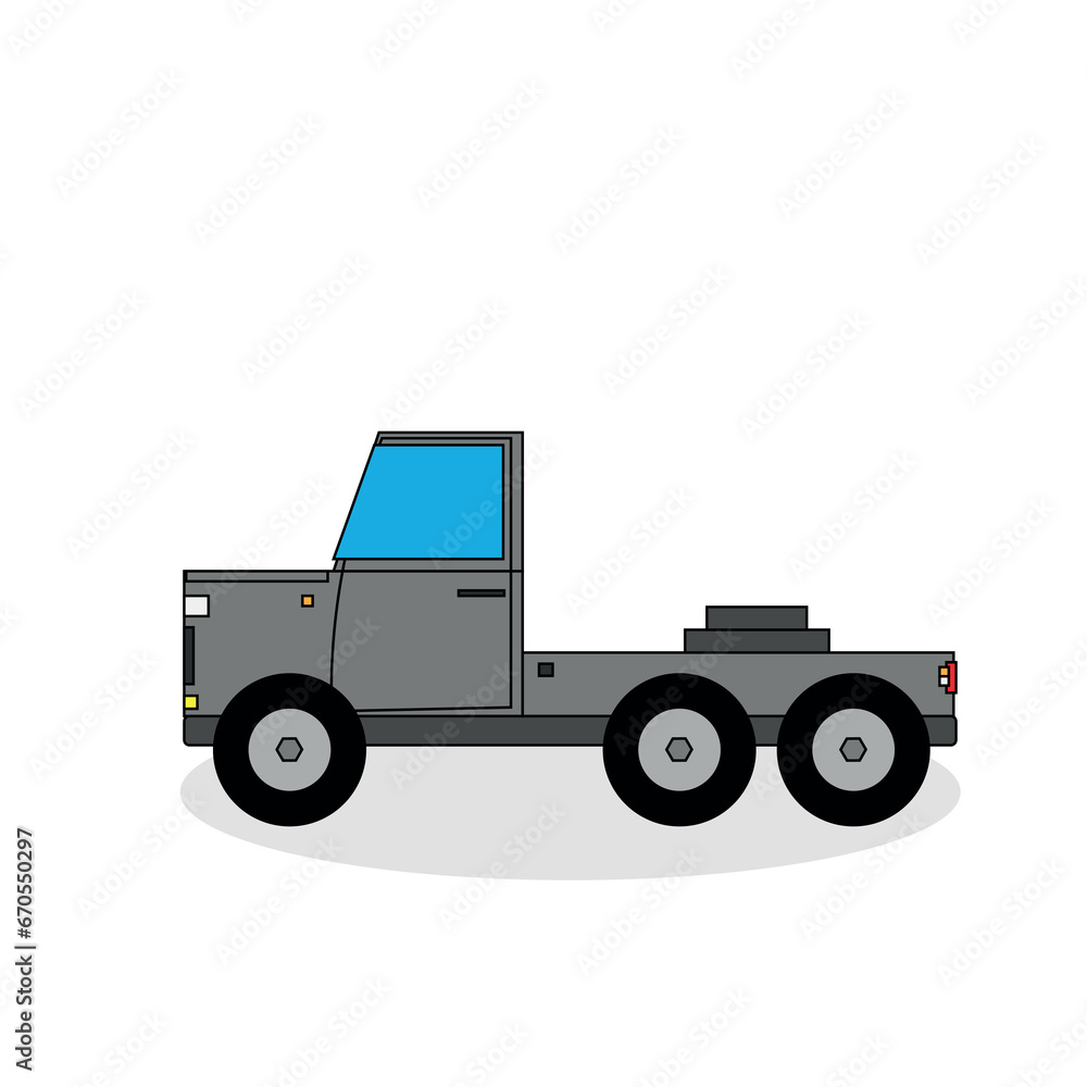 gray trailler truck isolated on white background