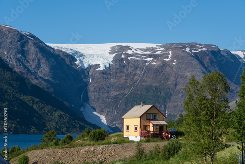 The glacier Øksfjordjøkelen in Kvænangen, Norway