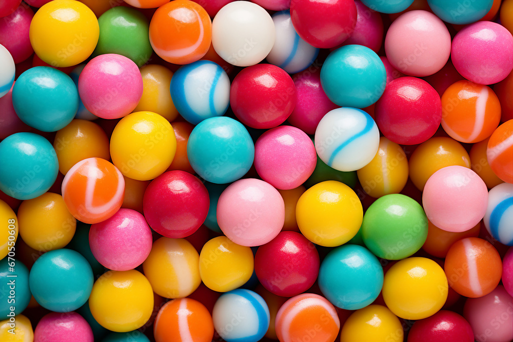 Group of colorful round shape little mini candy made with generative AI Group of colorful round shape little mini candy made with generative AI
