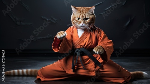 Karate Cat Vintage Martial Arts Masterpiece Kung Fu Master Cat