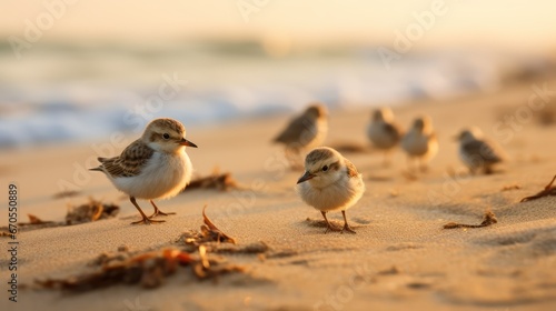 birds on the beach photo