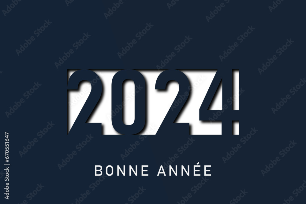 2024 - Meilleurs vœux - Bonne année - obrazy, fototapety, plakaty 