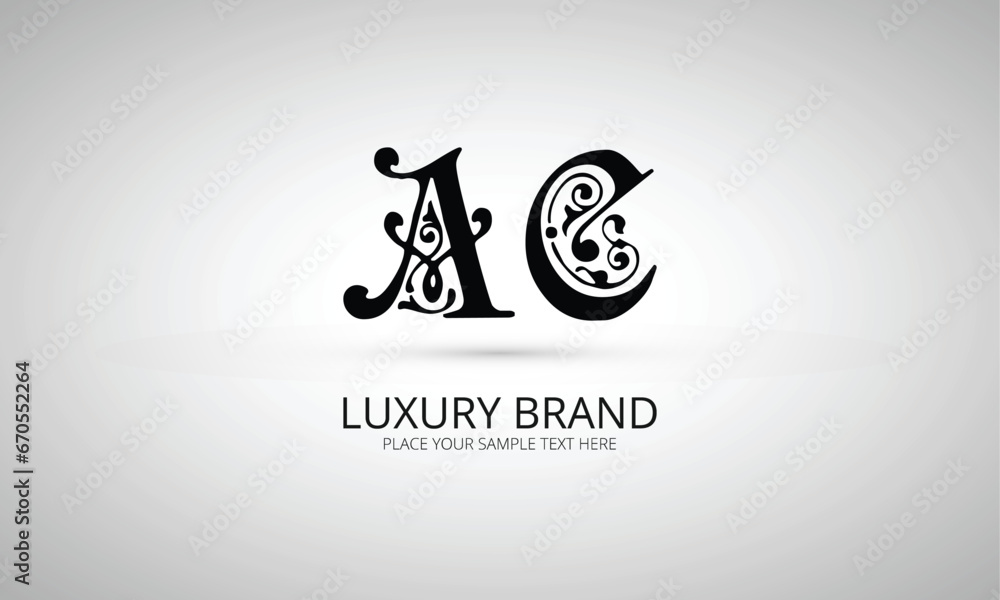 AC initials monogram letter text alphabet logo design AC initials monogram letter text alphabet logo design