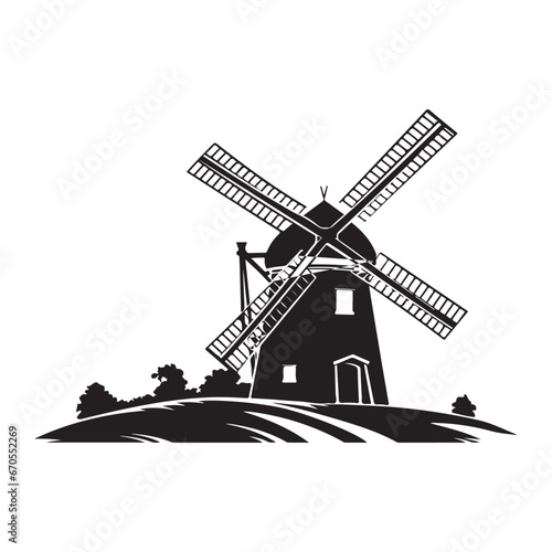Windmill Image Vector, Art and Design