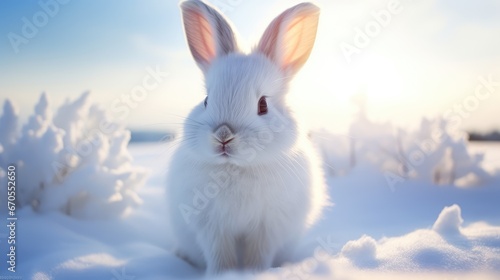 rabbit in snow © faiz