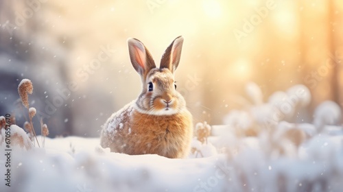 rabbit in the snow © faiz