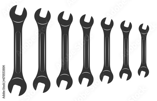 Tools vector wrench icon. Spanner logo design element. Key tool isolated on white background.