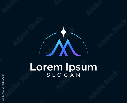 M star logo design template. Creative letter m logo