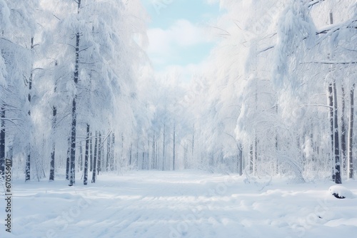幻想的な雪が降る森のイメージ05