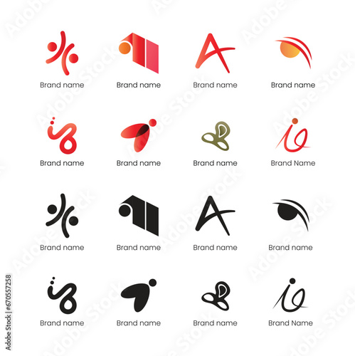 Logo design ideas vector set of company