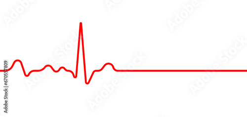 Red heartbeat line icon on white background