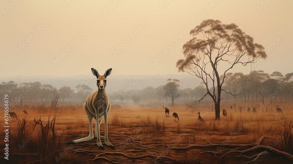 Kangaroo at Open Field