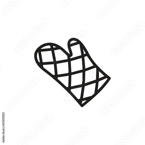 Kitchen Glove icon vector. Linear style sign for mobile concept and web design. Kitchen Glove symbol illustration. Pixel vector graphics - Vector.	