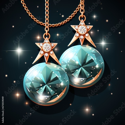 Charming bright shiny diamonds, necklaces and jewelry for women, plain and elegant abstract background image, great for business, blogs, promotions, advertising, design inspiration etc. Generative Ai  photo