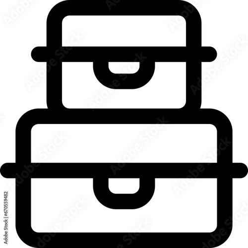 Lunchbox in outline icon. Tupper, package, storage, take away food