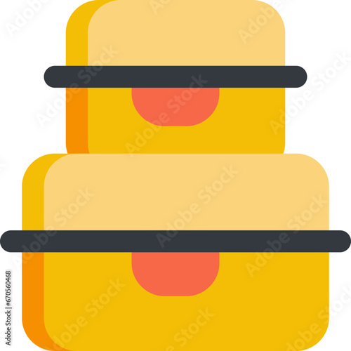 Lunchbox in flat icon. Tupper, package, storage, take away food