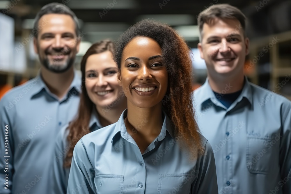 Obraz premium Business team leader, Happy multiracial professional employees, team.