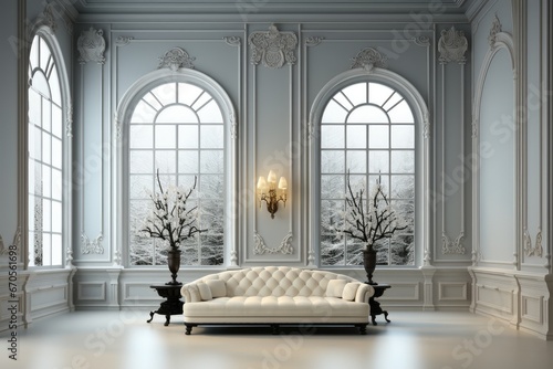 Room with white walls  Elegant and classy.