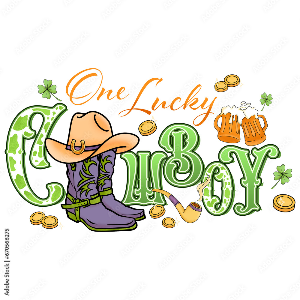 Western Saint Patrick Sublimation Illustration Western Saint Patrick Sublimation Illustration