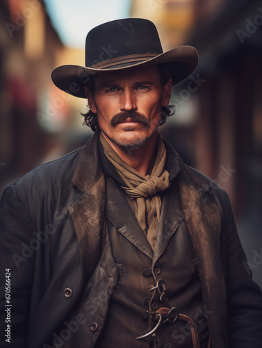 Photo of a male in wild west style