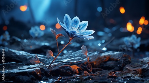 Winter Floral Dreamscape: Night Lights and Natural Elements