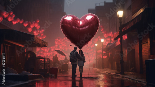 Couple amoureux dans une ambiance romantique à la nuit tombée © HKTR-atelier
