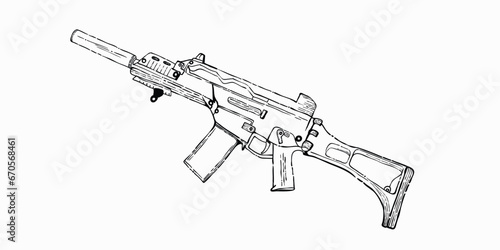 G36 machine gun in small scale on white background photo