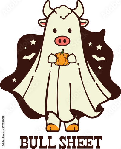 Spooky Western Halloween Sublimation Illustration