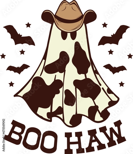 Spooky Western Halloween Sublimation Illustration