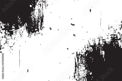 black paint grungy texture on white background 