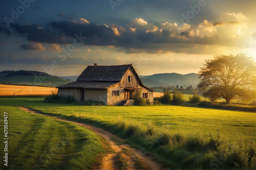 Cinematic Picture of a Peaceful Agro Farm at Countryside